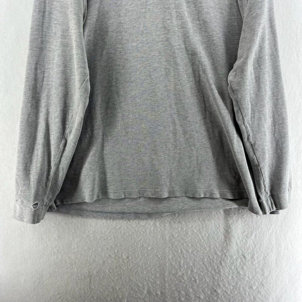 Burberry London Polo Shirt Mens 2XL Gray Long Sleeves Pullover Vented Mini Logo - Picture 7 of 15